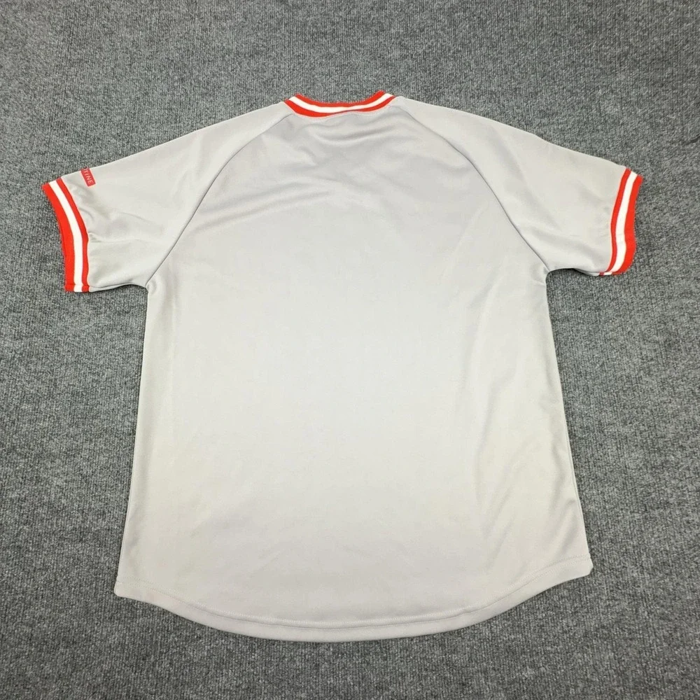 Routine Baseball Shirt Mens Large Gray BSB V Neck Jersey Raglan Short Sleeve Tee